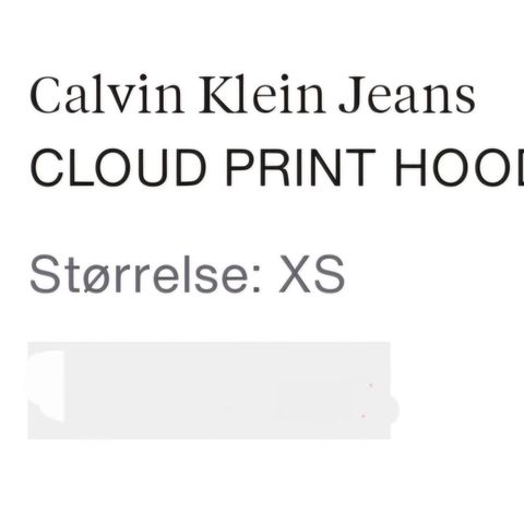 Calvin Klein hettegenser xs