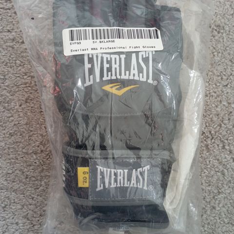 MMA Hansker Stor Everlast Professional Figth Gloves Size Large color Gray Black
