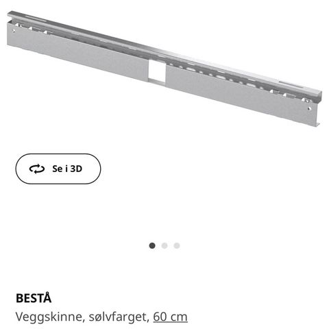 3 stk. Bestå veggskinne 60cm fra IKEA