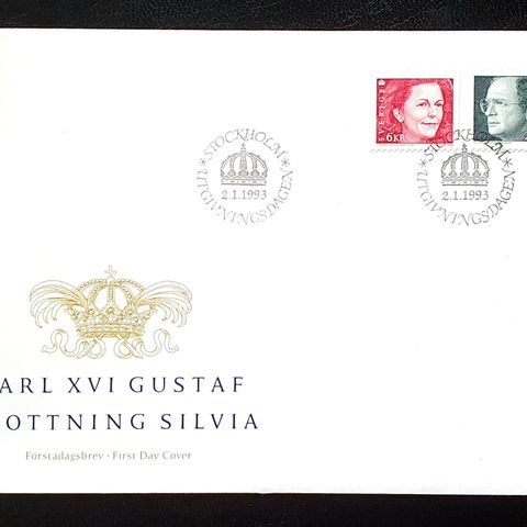 Sverige FDC AFA 1686-87 Kong Carl Gustav og Dronning Silvia