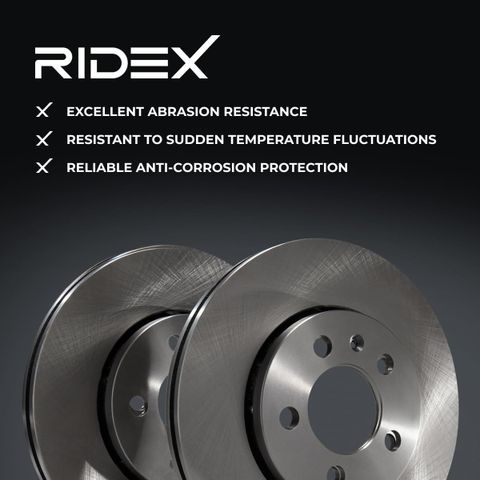 RIDEX 82B0275 Bremseskive for AUDI A4, RIDEX 402B0133 Bremseklosser