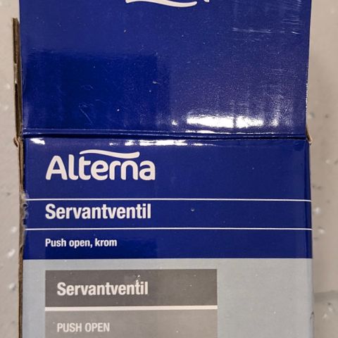 Alterna Servantventil Push open, krom Servantventil PUSH OPEN KROM 4364999