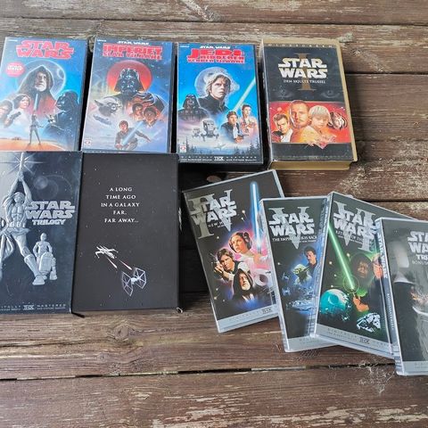 Star Wars samling VHS og DVD Boks selges samlet eller enkeltvis