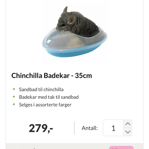 Chinchilla badekar 35 cm