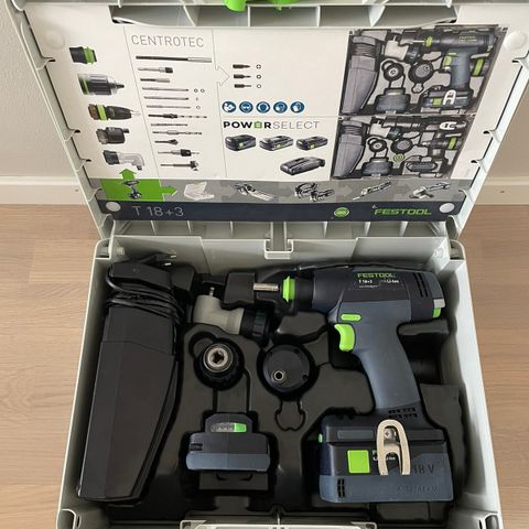 Festool T18+3 sett selges.