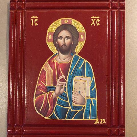 Håndmalt ikon. 15×19cm kopi av en bysantinsk ikon.