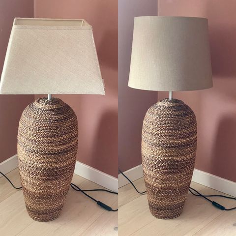 Unik lampe med to lampeskjermer