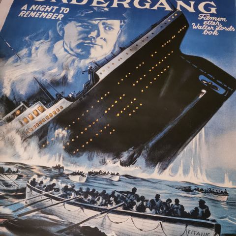 Sjelden Titanic (A Night To Remember) plakat fra 1958