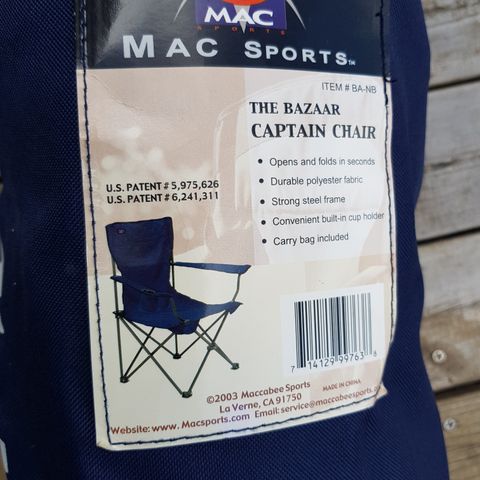 Ny, sammenleggbar stol i god kvalitet selges