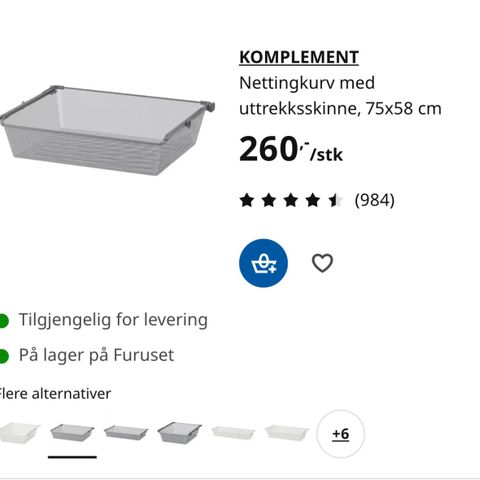 75 cm kompliment kurv til Pax Garderobe