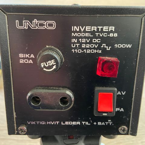 Tv inverter UNICO MODEL TVC-88 12 v dc