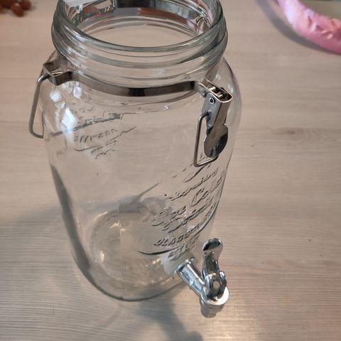 Dispenser i glass med tappekran uten stativ, 3 liter.