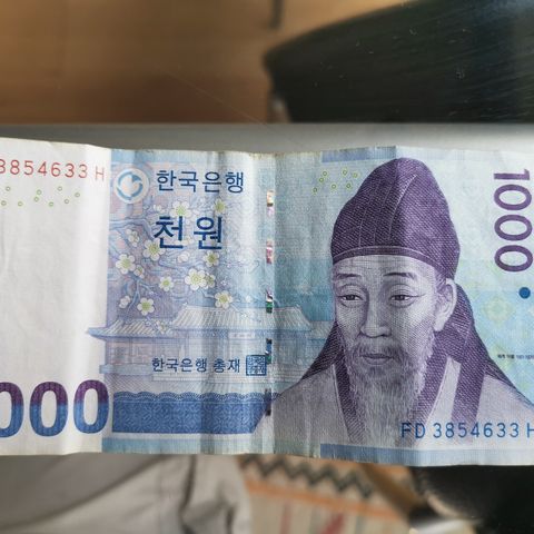 1000 Sydkoreansk Won