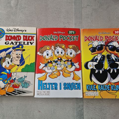 Tre stk Donald pocket