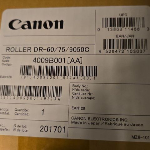Canon inntrekkshjul for Scanner.