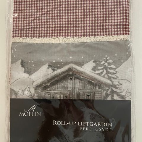 Ny liftgardin  roll-up hytte - hyttegardin  rødrutete