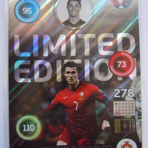 ⚽️ 🇵🇹 Cristiano Ronaldo Limited Edition Euro 2016 fotballkort samlerkort Portugal