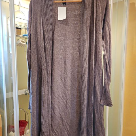 Ny - Brun lang cardigan / jakke fra H&M str. M