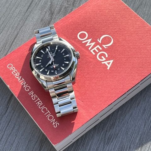 Omega Seamaster Aqua Terra GMT 2015 modell norsk AD // pris ink EON