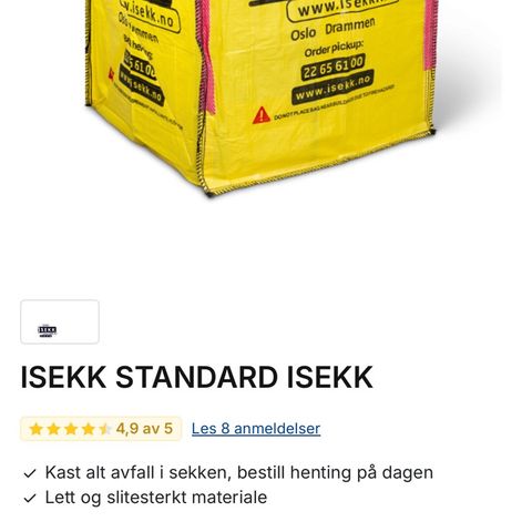 Sekk standard Isekk 11stk