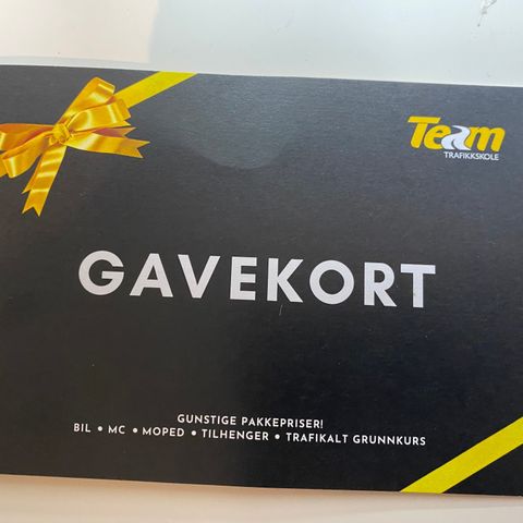 Gavekort trafikkopplæring