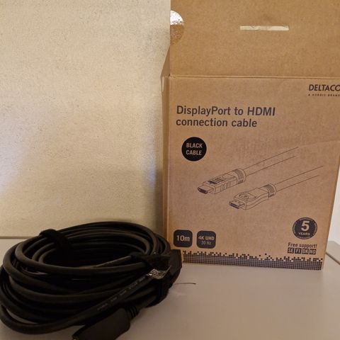 Displayport til HDMI kabel 10m (sort)