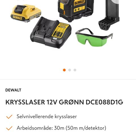 Dewalt Grønn krysslaser ~ny/ubrukt~