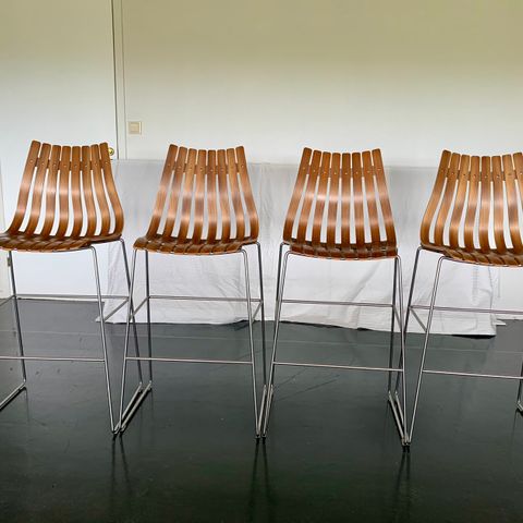 4 stk Scandia chair barstol designet av Hans Bratterud