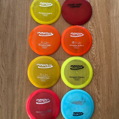 Gamle Innova disker: Teebirds, Eagles, Roc'er, Aviarer, Mcpro Aviarer ++