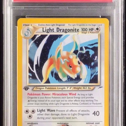 Light dragonite 1st edition pokemon kort