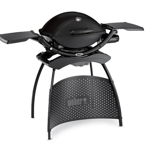 WEBER Q2200 bordgrill med originalstativ eller sammenlegbar rullevogn og garanti