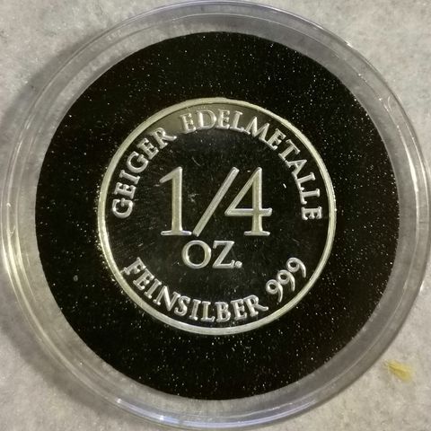 1/4 oz, Geiger, Roundbarre. 999 sølv