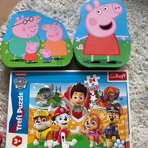 Peppa pig og Paw Patrol puslespill 3+ år