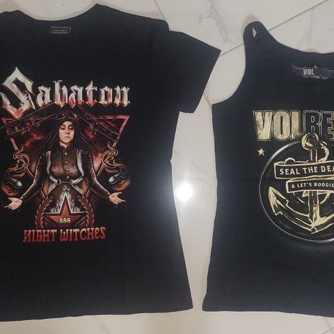 Volbeat Seal the deal og Sabaton Night Witches t-shirt str M/L dame