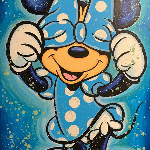 Originalt maleri på lerret: Minnie Mouse (Disney), 73x92cm