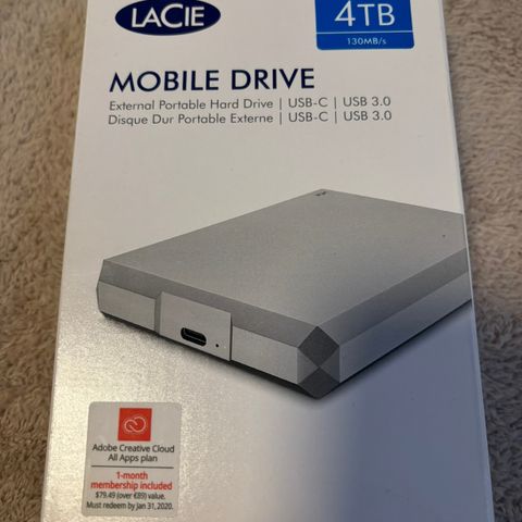 LaCie mobile drive/harddisk - 4TB