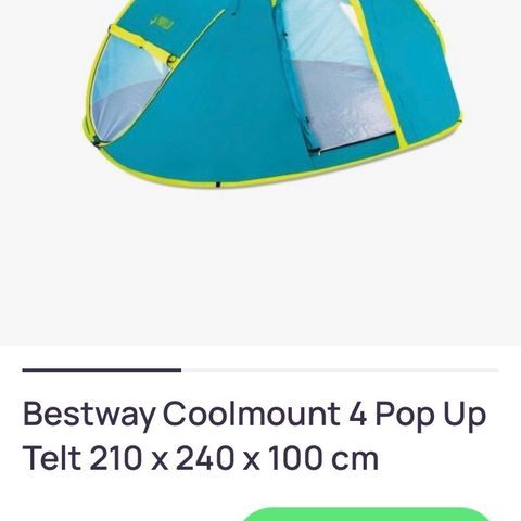 Bestway coolmount 4 pop up telt 210x240x100