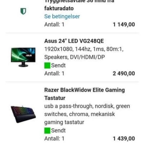 Asus 24¨LED Gamingskjerm