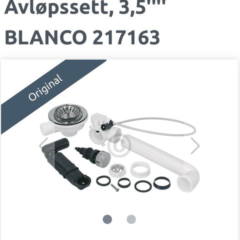 Avløpssett, blanco, 217163. Orginal.