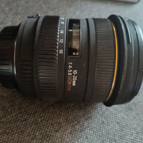 Canon EOS linse Sigma EX-DC HSM 1-4-5.6   10-20mm med UV filter