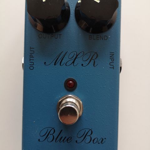 MXR Blue Box fuzz script logo reissue