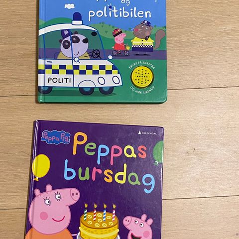 2 bøker om Peppa gris selges