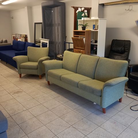 Superfin vintage sofa med stol-renses før salg (kan leveres)
