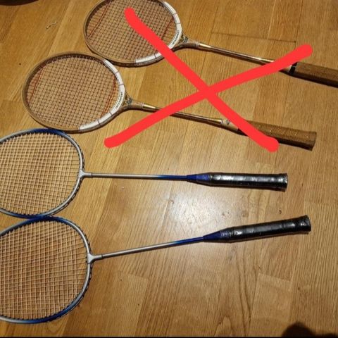 Blå badminton sett