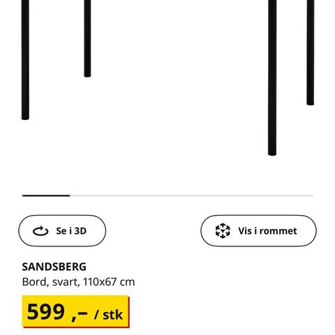 IKEA Sandsberg Spisebord U/stoler