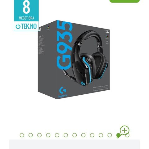 Ubrukt Logitech G935, Trådløst headset