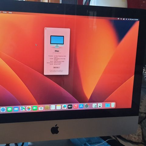 iMac 21,5 tommer intel i5 quad core 2,7GHz