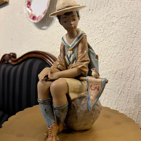 Sjelden Lladro porselen figur / skulptur fra 1990, H. 29cm