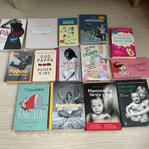 Diverse bøker graviditet og småbarnsliv
