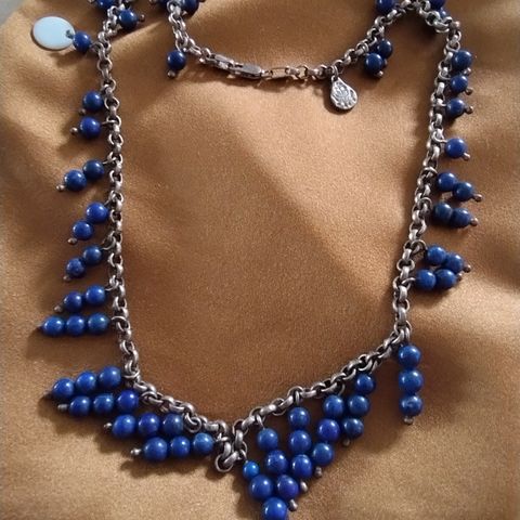Sølvsmykke *925* med blå afghanske perler